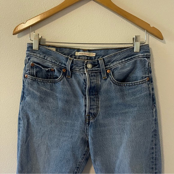 Levi's | Jeans | Levis Premium Wedgie Straight Copped Jeans Ripped Knee ...